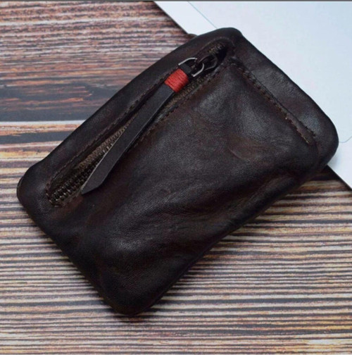 Unisex Hakiki Deri Cüzdan-Kahve