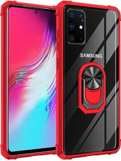 Samsung Galaxy S20 Plus Kılıf Darbe Emici Çift Katman Stand Olabilen Yüzüklü Tasarım