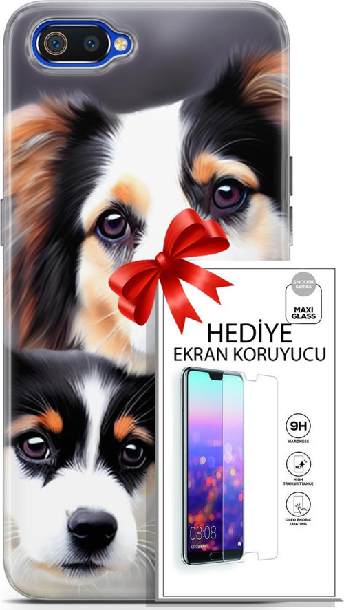 Realme C2 Kılıf Orijinal Seri Dogs 22 Bernese Dağ Köpeği Kap + Ekran Koruyucu