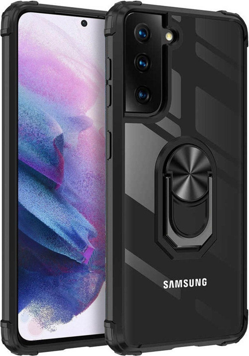 Samsung Galaxy S21 Kılıf - Darbelere Karşı Köşe Korumalı Manyetik Yüzüklü Kılıf