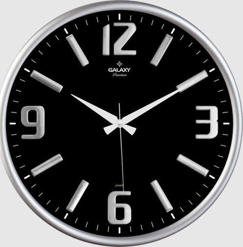 Premium Serisi Metal Çerçeveli Kabartma Rakamlı Bombe Camlı 35 CM Duvar Saati Gri