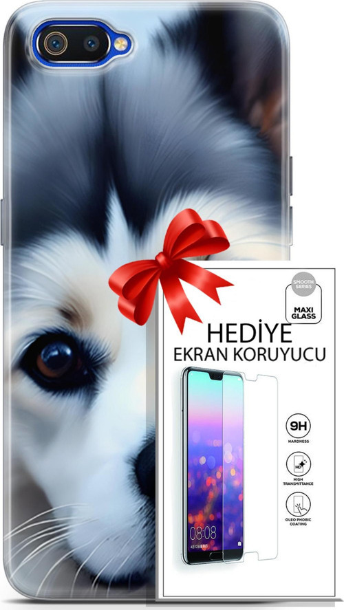 Realme C2 Kılıf Orijinal Seri Dogs 12 Shiba Tasarım Kılıf + Ekran Koruyucu