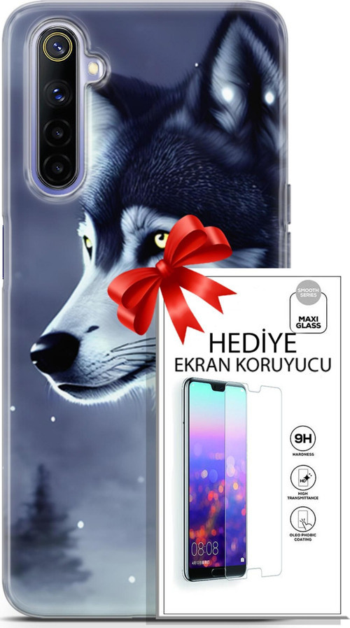 Realme 6 Kılıf Orijinal Seri Dogs 06 Yalnız Kurt Koruyucu Kapak Ekran Koruyucu