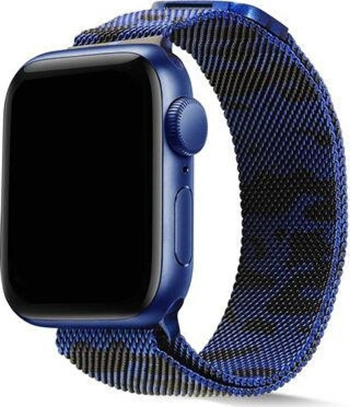 TeknolojikReyon Apple Watch 44mm Desenli Metal Kordon Bilek Ayarlı Bükülme Dayanıklı