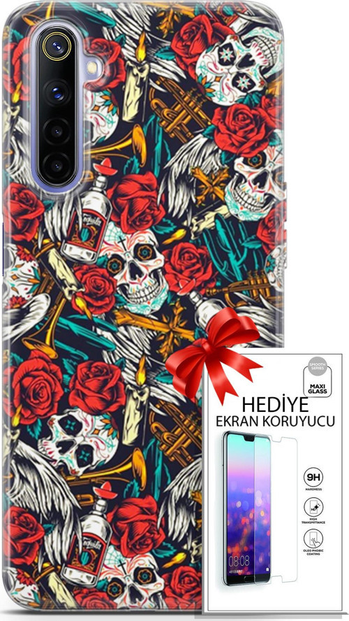 Realme 6 Kılıf Orijinal Seri Bounce 21 Carol Lowe Darbe Önleyici Kapak + Ön Ekran Koruyucu