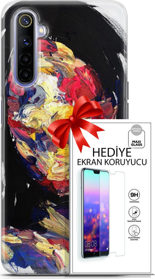 Realme 6 Kılıf Orijinal Seri Soul 16 Karışık Çok Renkli Hediyelik Kılıf Ve Ekran Koruyucu