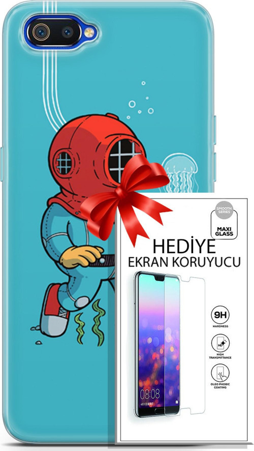 Realme C2 Kılıf Orijinal Seri Neo 08 Batman Dc Baskılı Kılıf + Ekran Koruyucu