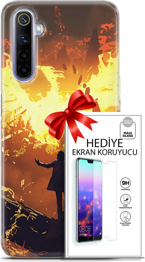 Realme 6 Kılıf Orijinal Seri Neo 13 Mor Panter Fortnite Case Kapak Ekran Koruyucu