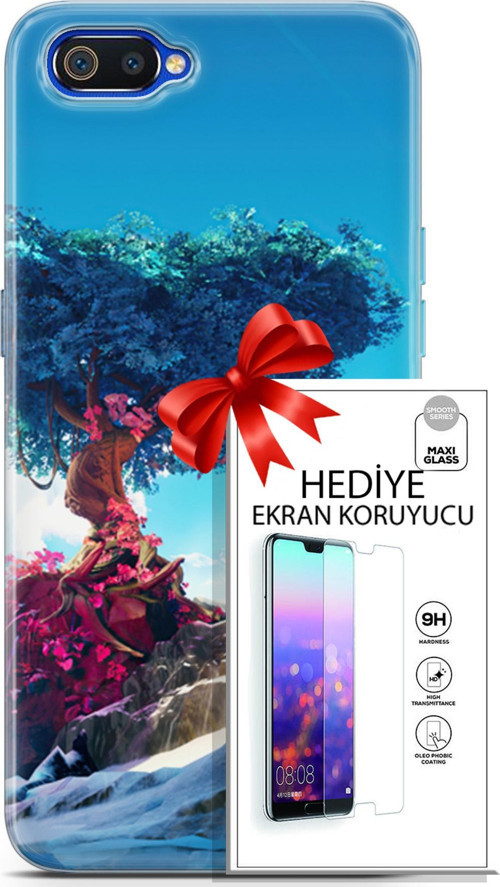 Realme C2 Kılıf Orijinal Seri Neo 04 Spiderman Silikon Kılıf + Ekran Koruyucu Full Korumaketi