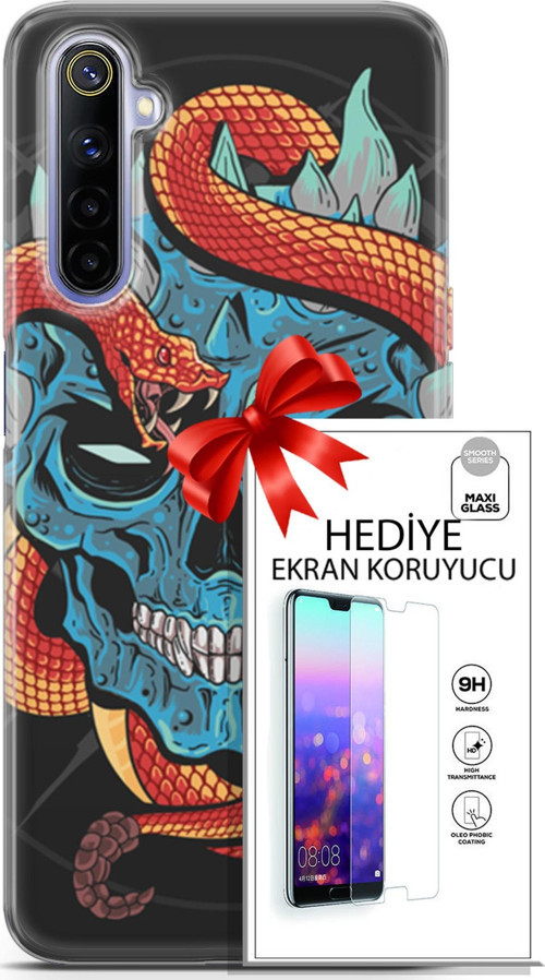 Realme 6 Kılıf Orijinal Seri Punky 13 Şeytan Case Kapak Ekran Koruyucu