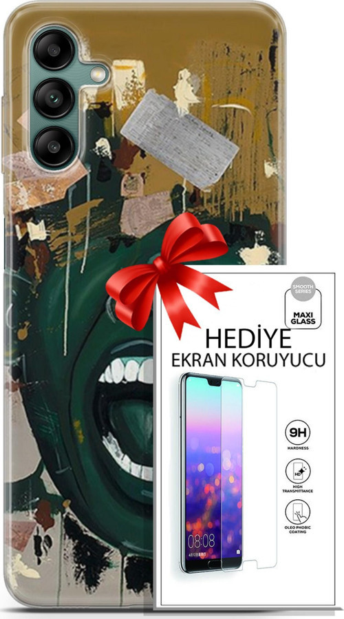 Samsung Galaxy A04S Kılıf Orijinal Seri Soul 15 Koyu Yeşil Kalın Silikon + Ekran Koruyucu