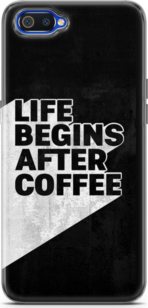 Realme C2 Kılıf Orijinal Seri Typo 02 Life Begins After Coffee Kapak