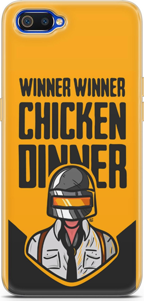 Realme C2 Kılıf Orijinal Seri Typo 17 Winner Chicken Dinner Yumuşak Kılıf