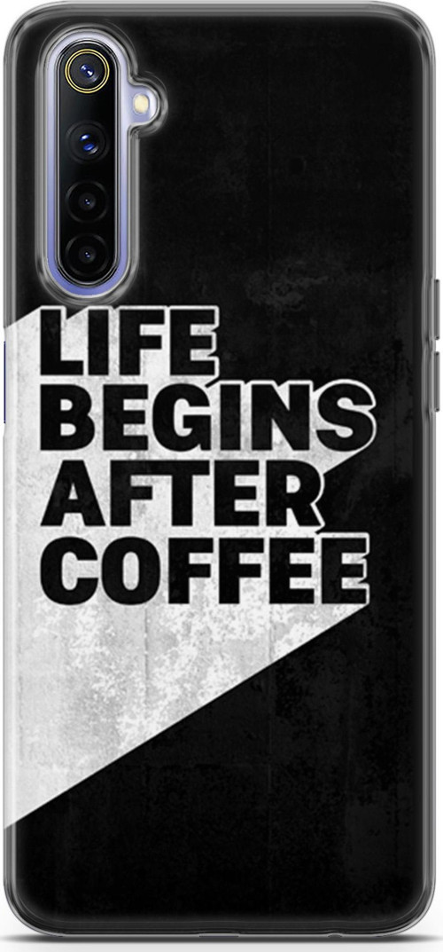Realme 6 Kılıf Orijinal Seri Typo 02 Life Begins After Coffee Kapak