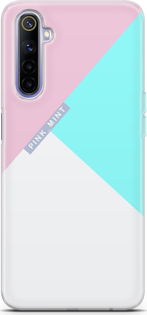 Realme 6 Kılıf Orijinal Seri Typo 08 Pink Mint Baskılı Kılıf