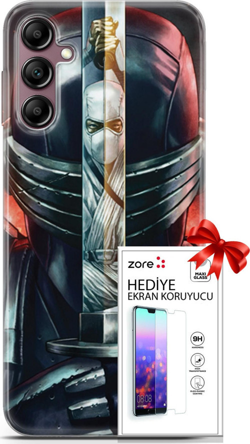 Samsung Galaxy A14 5G Kılıf Orijinal Seri Supers 08 Snake Eyes Baskılı Kılıf + Ekran Koruyucu