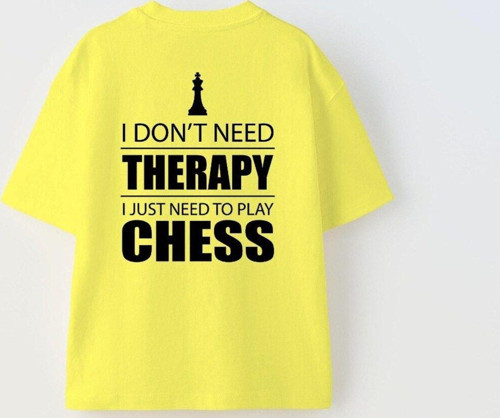 I Don'T Need Therapy I Just Need To Play Chess Yazılı Şah Tasarım Baskılı Sarı Çocuk T-Shi