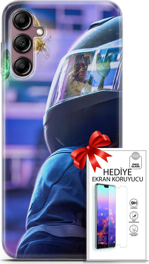 Samsung Galaxy A14 5G Kılıf Orijinal Seri Algorand 26 Kelebekler Soft Kapak + Ekran Koruyucu