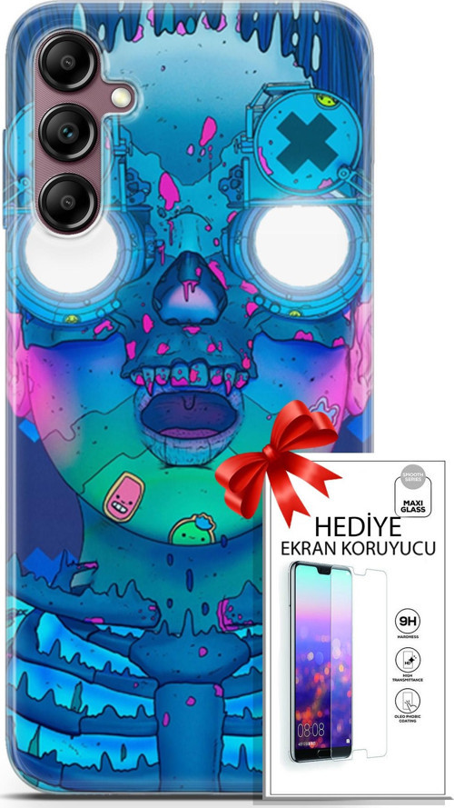 Samsung Galaxy A14 5G Kılıf Orijinal Seri Algorand 14 Robotika Cover Kılıf + Ön Ekran Koruyucu