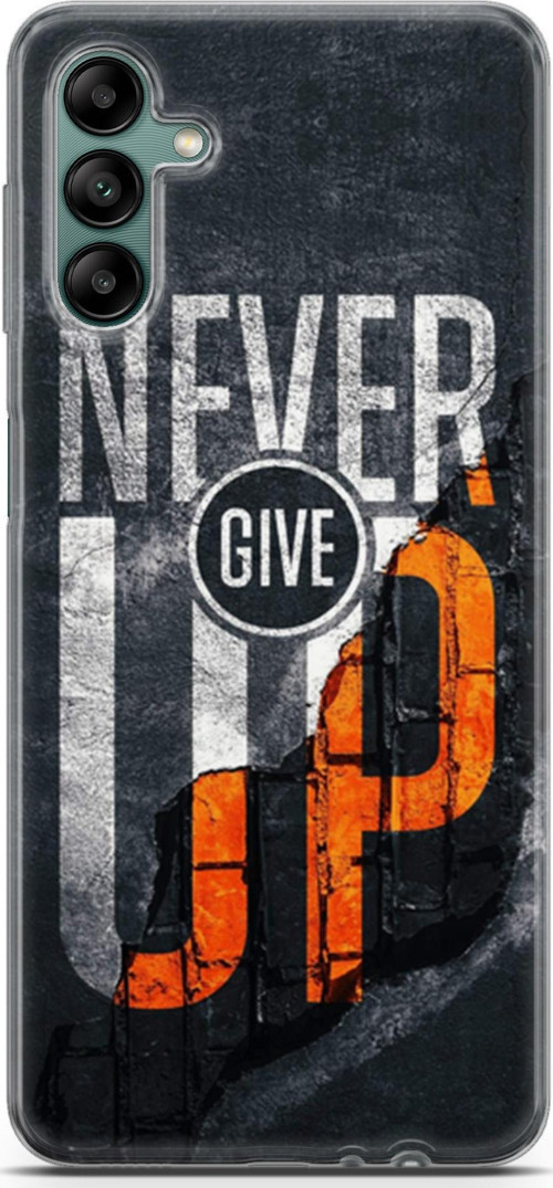 Samsung Galaxy A04S Kılıf Orijinal Seri Typo 29 Never Give Up Leke Tutmaz Kapak