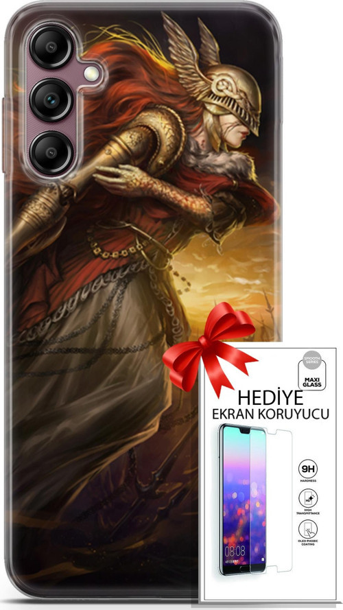 Samsung Galaxy A14 5G Kılıf Orijinal Seri Cardano 29 Şövalye Leke Tutmaz Kapak + Ekran Koruyucu