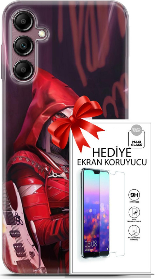 Samsung Galaxy A14 5G Kılıf Orijinal Seri Pubg 20 Selfie Mod Renkli Kılıf Ekran Koruyucu