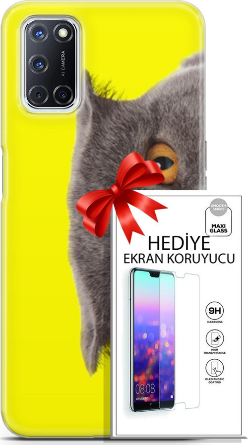 Oppo A52 Kılıf Orijinal Seri Scotish-British 01 Scottish Fold Telefon Kılıfı + Ekran Koruyucu