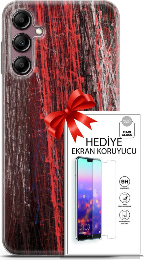 Samsung Galaxy A14 5G Kılıf Orijinal Seri Nature 22 İzler Kap + Ekran Koruyucu
