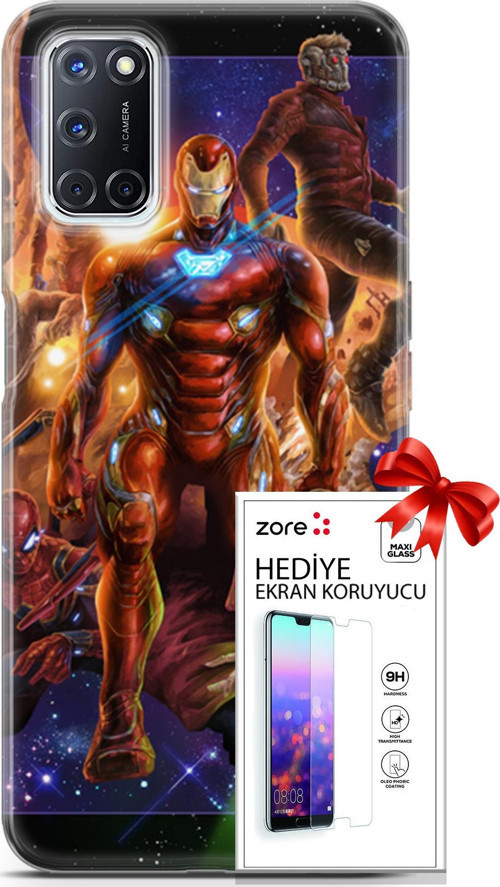 Oppo A52 Kılıf Orijinal Seri Supers 28 Avengers Endgame İz Bırakmayan Kılıf + Ön Ekran Koruyucu