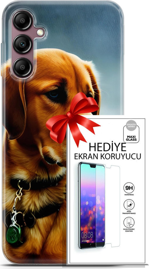 Samsung Galaxy A14 5G Kılıf Orijinal Seri Dogs 04 Labrador Silikon Kılıf + Ekran Koruyucu Full Koruma