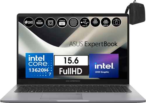Expertbook P1 P1503 Intel Core I7-13620H 8gb Ddr5 2tb SSD WINDOWS11PRO 15.6 Fhd Intel UHD Taşınabilir Bilgisayar EXP1503CVAI58512S0W04+ZETTAÇANTA