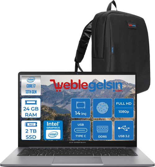 Expertbook P1 P1403 Intel Core I7-13620H 24GB Ddr5 2tb SSD WINDOWS11HOME 14" Fhd Intel UHD Taşınabilir Bilgisayar EXP1403CVAI58512S0H14+ZETTAÇANTA