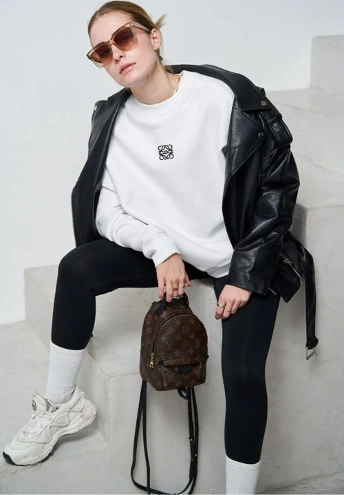 Beyaz Unisex Yüksek Baskı Bisiklet Yaka Oversize Sweatshirt