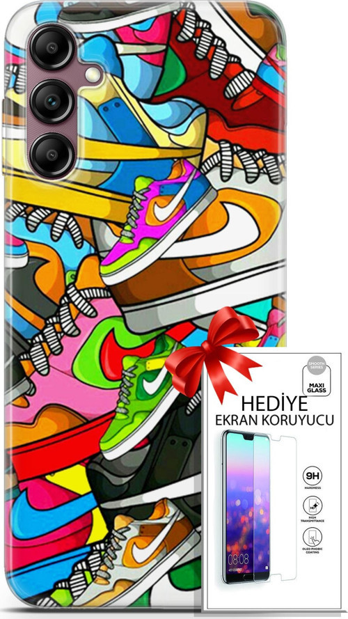 Samsung Galaxy A14 5G Kılıf Orijinal Seri Bounce 25 Jess Dawson Soyulmayan Kılıf + Ekran Koruyucu Fu