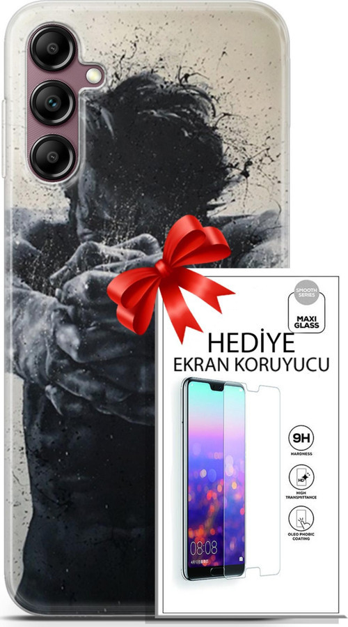 Samsung Galaxy A14 5G Kılıf Orijinal Seri Soul 28 Yumruk İz Bırakmayan Kılıf + Ön Ekran Koruyucu