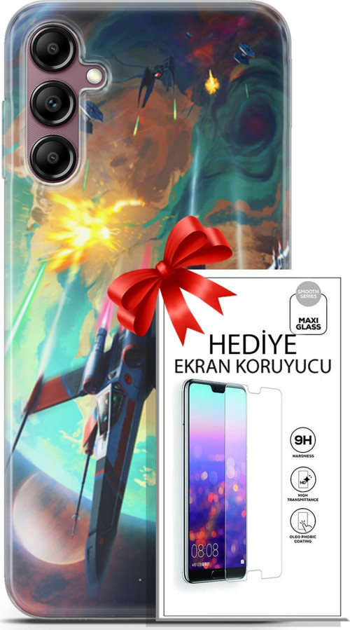 Samsung Galaxy A14 5G Kılıf Orijinal Seri Neo 17 Harley & Punchline Yumuşak Kılıf + Ekran Koruyucu