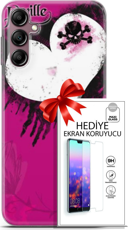 Samsung Galaxy A14 5G Kılıf Orijinal Seri Punky 27 Jaxville Lazer Kesim Silikon Ekran Koruyucu