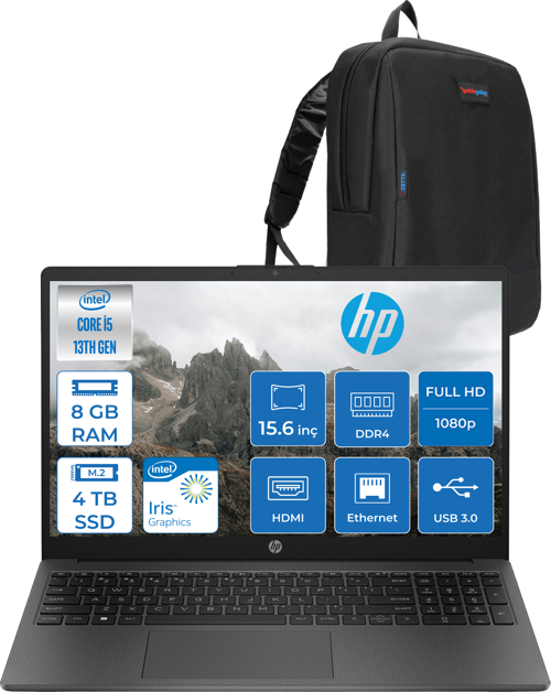 250 G10 Intel Core I5 1334U 8gb 4tb SSD Intel® Iris® Xᵉ Grafik Freedos 15.6" Taşınabilir Bilgisayar B2NC5ESF05 + Zetta Çanta