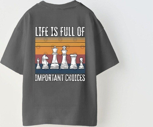 The Champ Life Is Full Of Important Choices Yazılı Satranç Tasarım Baskılı Füme Çocuk T-Shirt