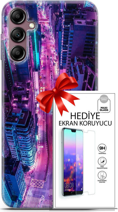 Samsung Galaxy A14 5G Kılıf Orijinal Seri Cyberpunk 22 Usa Kap + Ekran Koruyucu