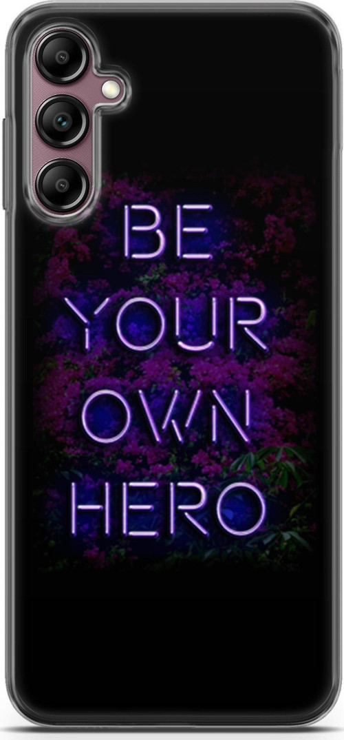 Samsung Galaxy A14 5G Kılıf Orijinal Seri Typo 15 Be Your Own Hero Kalın Silikon
