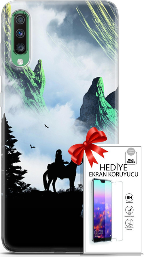 Samsung Galaxy A50 Kılıf Orijinal Seri Algorand 25 Atlı Soyulmayan Kılıf + Ekran Koruyucu Full Koruma