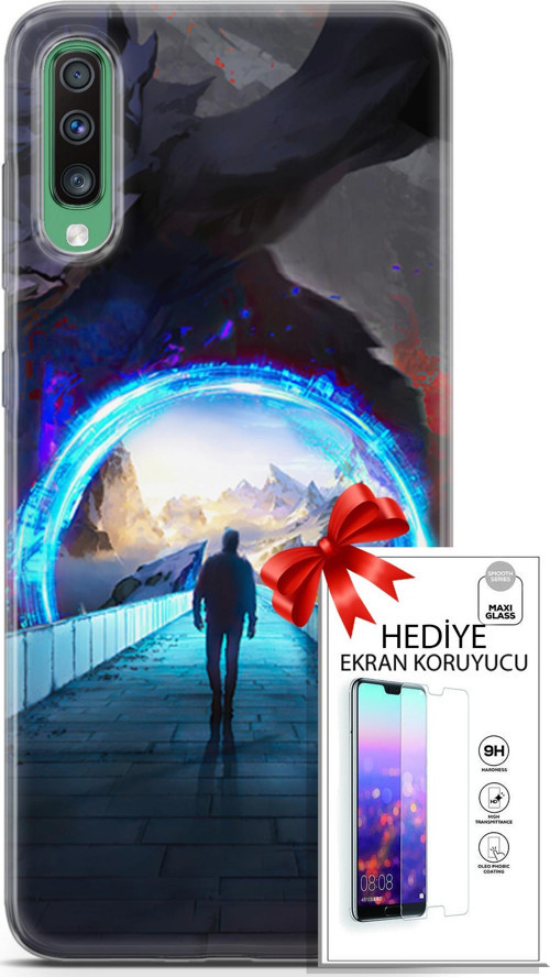 Samsung Galaxy A50 Kılıf Orijinal Seri Algorand 06 Tünelin Sonu Koruyucu Kapak Ekran Koruyucu