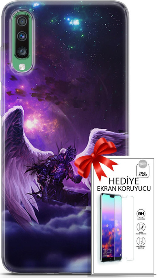 Samsung Galaxy A50 Kılıf Orijinal Seri Cardano 23 Melek Telefon Kabı Ve Ekran Koruyucu
