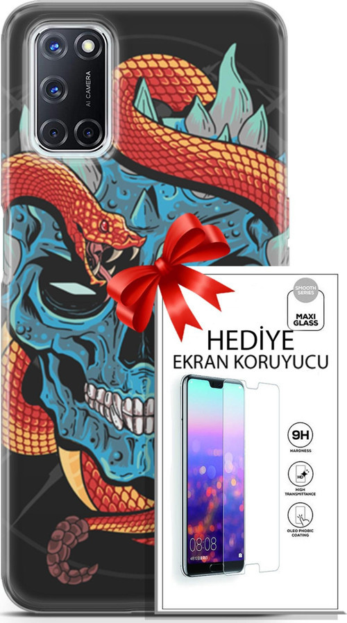 Oppo A52 Kılıf Orijinal Seri Punky 13 Şeytan Case Kapak Ekran Koruyucu