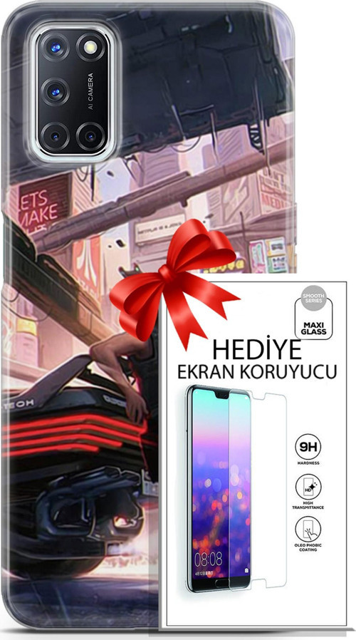 Oppo A52 Kılıf Orijinal Seri Cyberpunk 19 Keanu Reeves Tam Koruma Kılıf + Ekran Koruyucu