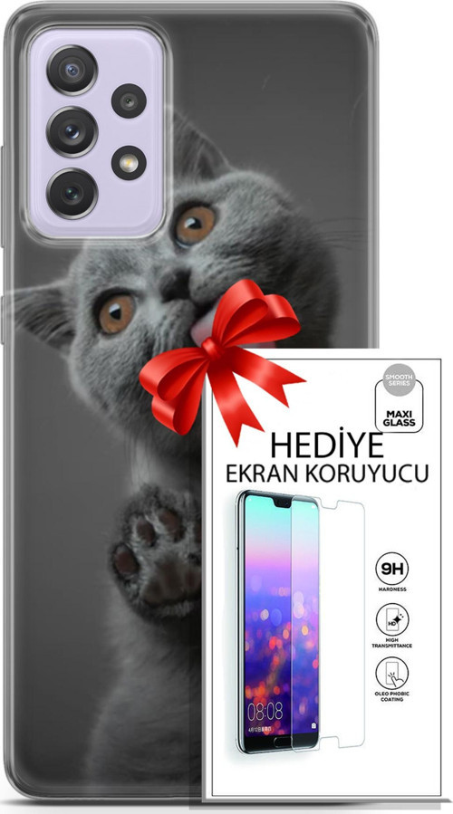 Samsung Galaxy A52 Kılıf Orijinal Seri Scotish-British 09 Yavru Kedi Uv Kılıf Ve Ekran Koruyucu