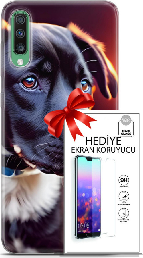 Samsung Galaxy A50 Kılıf Orijinal Seri Dogs 27 Rostov Lazer Kesim Silikon Ekran Koruyucu