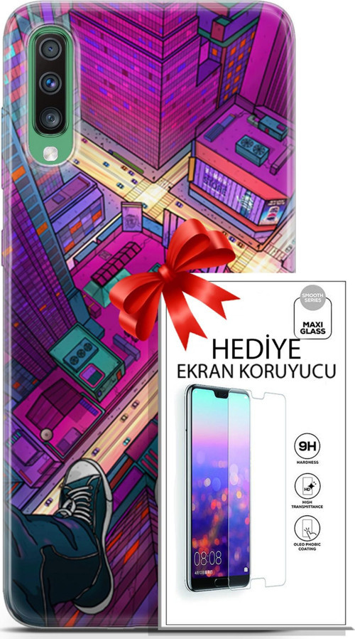 Samsung Galaxy A50 Kılıf Orijinal Seri Fantasy 13 Converse Case Kapak Ekran Koruyucu