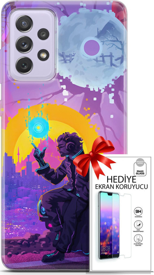 Samsung Galaxy A52 Kılıf Orijinal Seri Cardano 25 Araba Soyulmayan Kılıf + Ekran Koruyucu Full Koruma